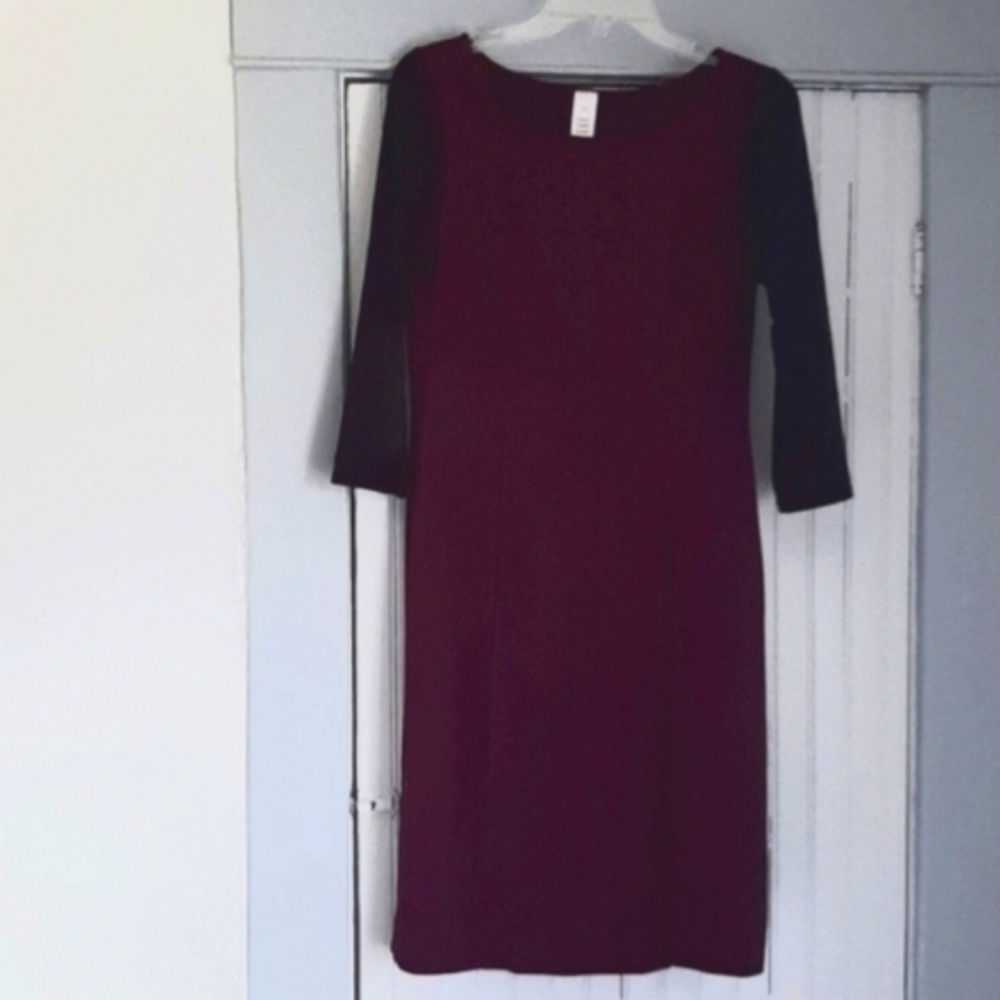 Purple and black half sleeve dress